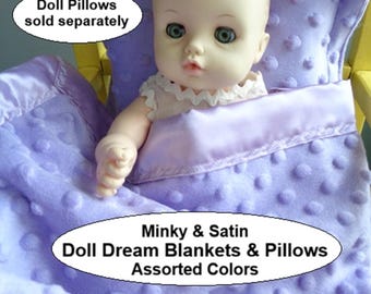Minky & Satin Doll Blanket and Pillow