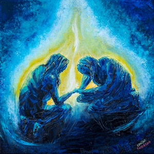 People painting art print, Hope artwork, Compassion share love, Sister gift, Inspirational art, Caring, Spiritual Decor, Lift each other up