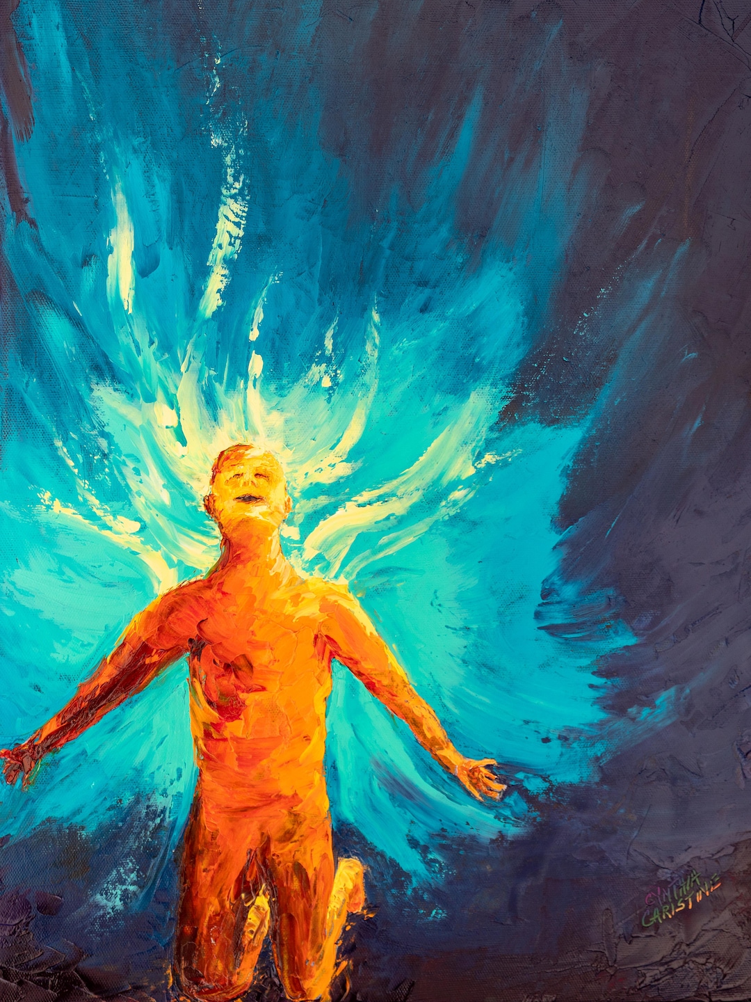 Peaceful Spiritual Figurative Art: New Beginnings, Man of Faith ...
