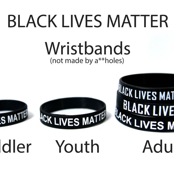 Black Lives Matter Wristband Adult, Youth, Infant & Extra Large Sizes Stickers