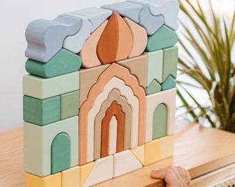 Arabian Nights Building Blocks | Toddler Wooden Blocks | Montessori Toys | New Baby Gift | Baby Stacking Toys | Baby Shower Gift