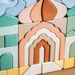 Arabian Nights Building Blocks Toddler Wooden Blocks Montessori Toys New Baby Gift Baby Stacking Toys Baby Shower Gift image 6