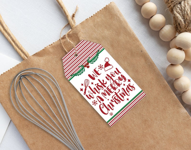 We Whisk You a Merry Christmas Printable Gift Tag Printable Etsy