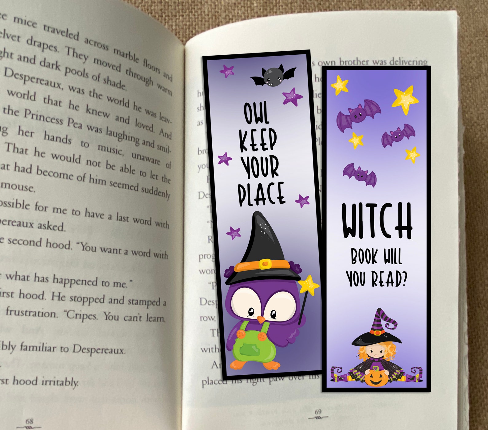 Cute Printable Halloween Bookmarks Halloween Bookmarks for Etsy