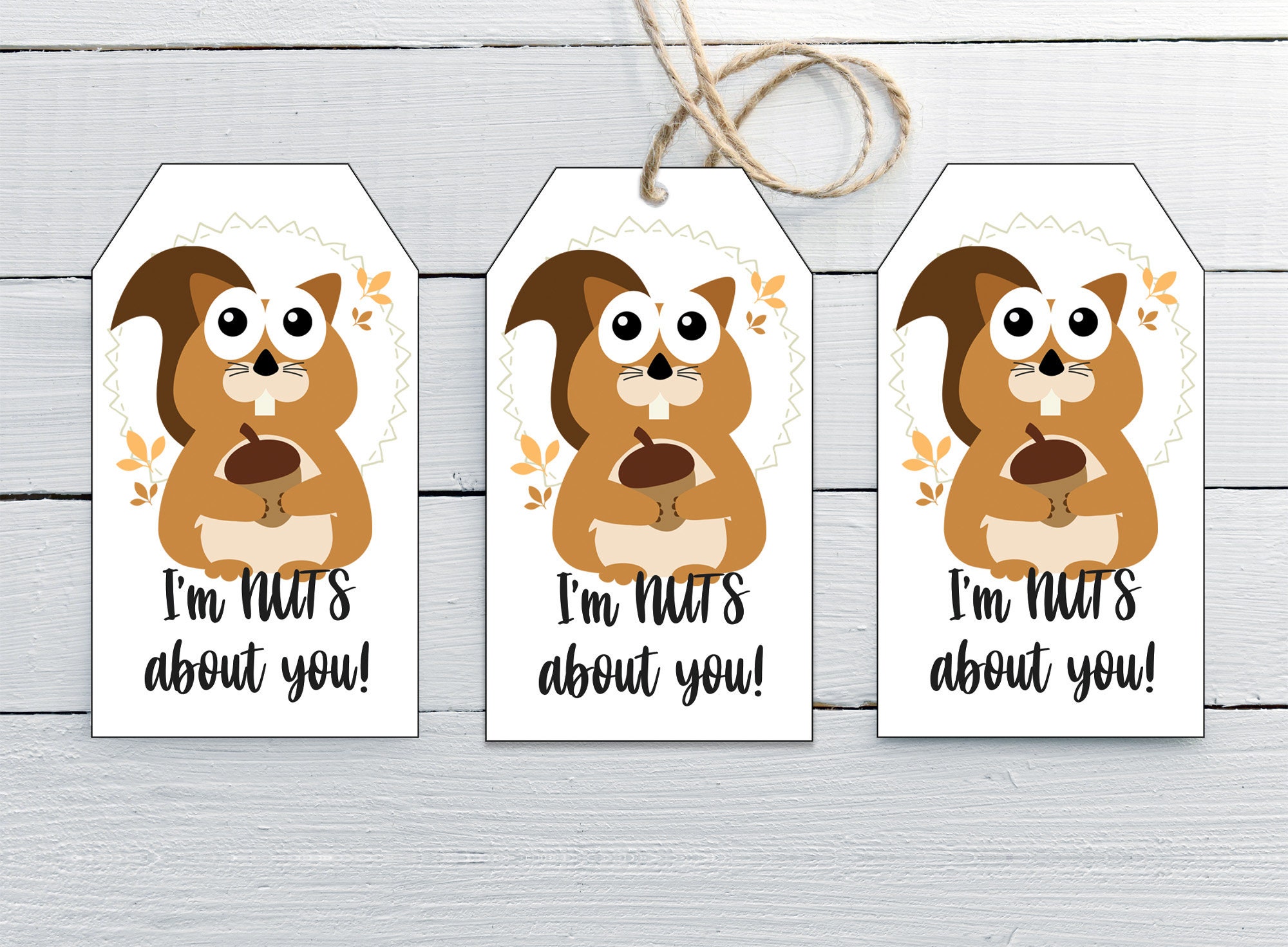 I'm Nuts About You Gift Tag Fall Theme Party Favor Tag Etsy