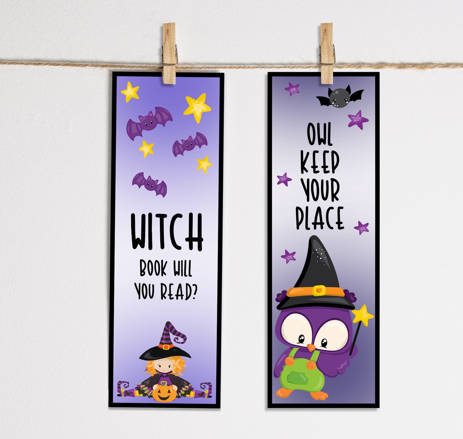 Cute Printable Halloween Bookmarks Halloween Bookmarks for Etsy