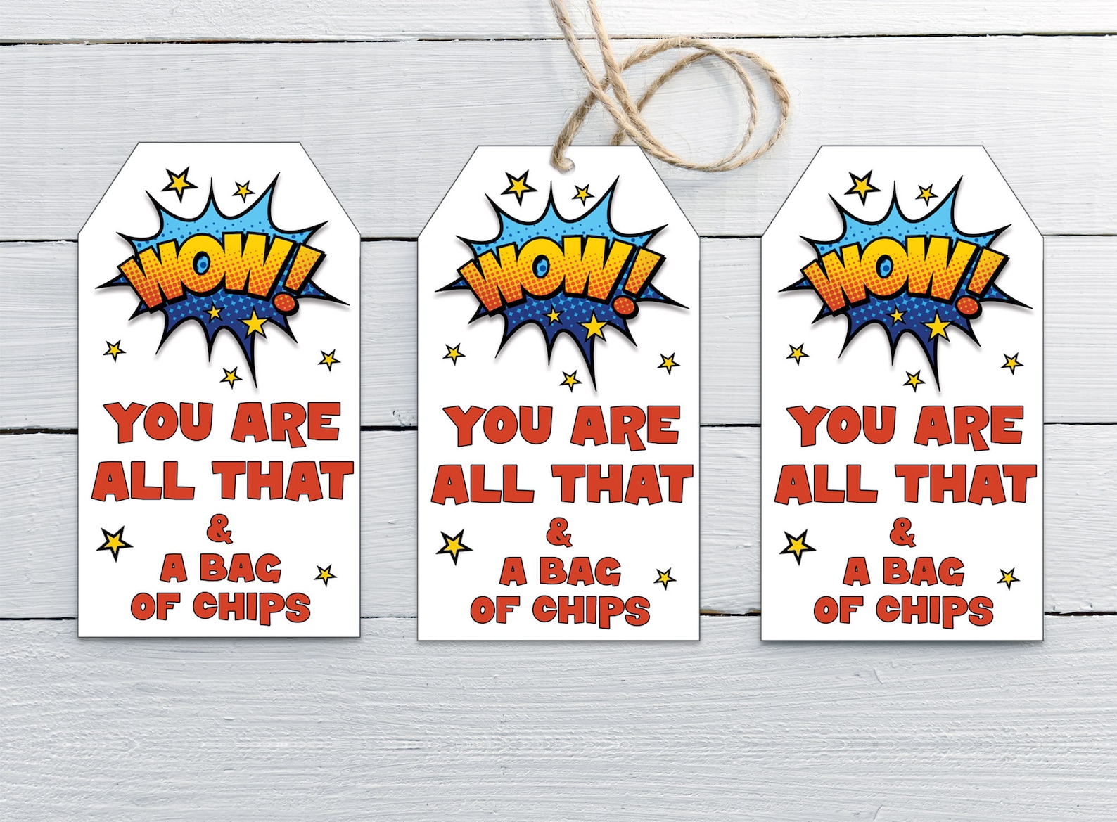 You are All That and a Bag of Chips Printable Thank You Tag | Etsy