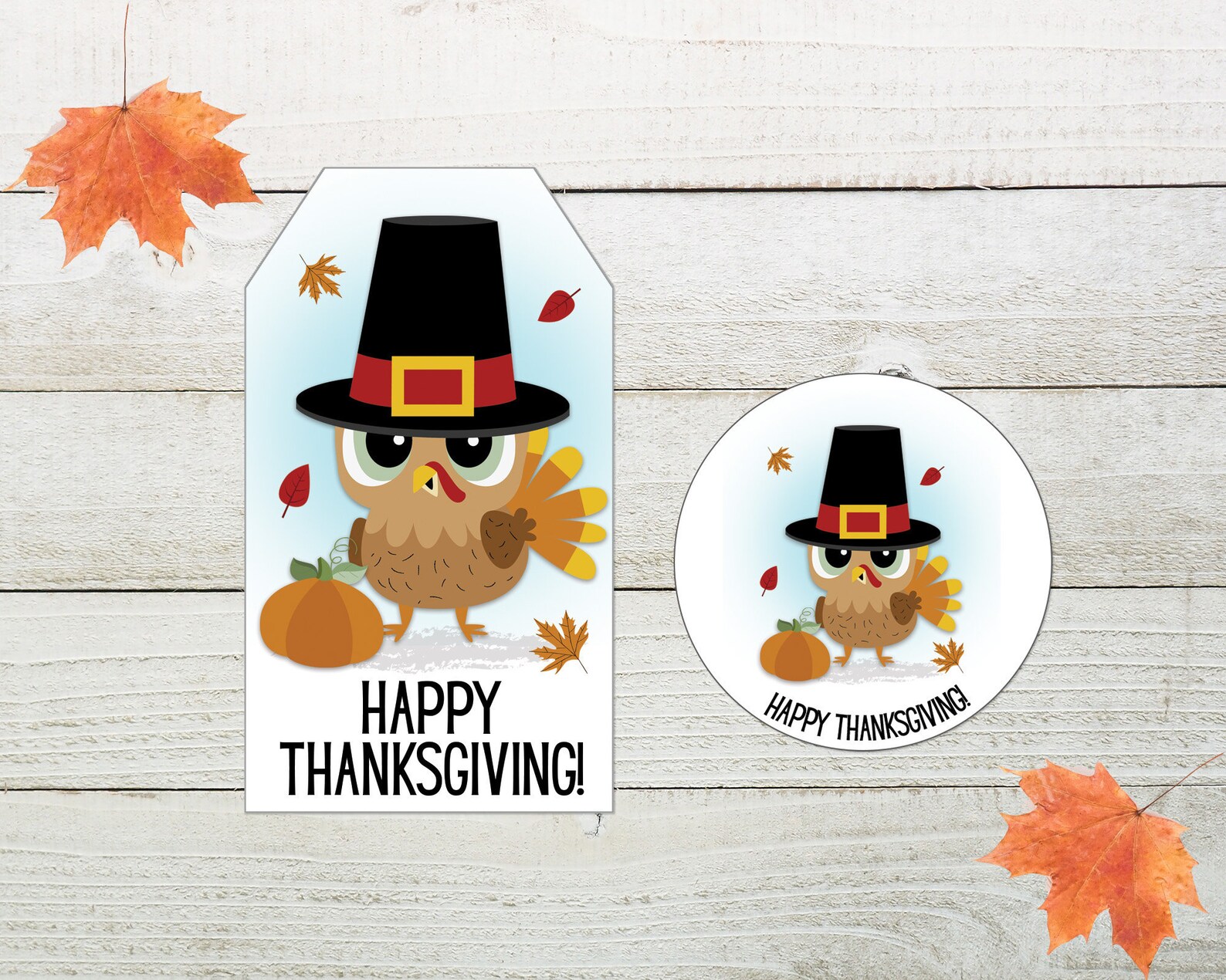 Happy Thanksgiving Turkey Tag Printable Thanksgiving Tag | Etsy
