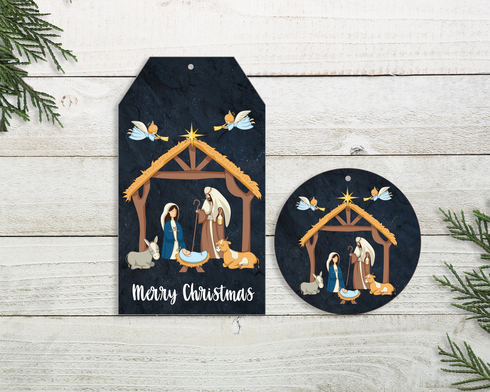 Nativity Christmas Gift Tags Printable Christian Christmas | Etsy