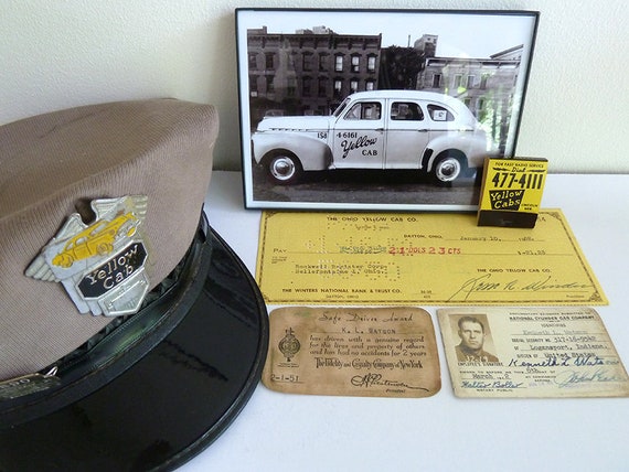 vintage yellow cab hat