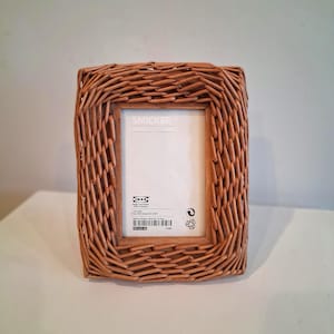 Vintage IKEA Smicker Wicker Standing Picture Frame 4"x6", Horizontal or Vertical, 1999