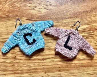 Monogrammed Christmas tree ornament, baby’s first Christmas ornament, sweater ornament, christmas ornament