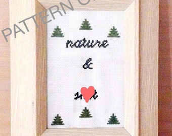 Nature and Sh*t Counted Cross Stitch Pattern, Funny Cross Stitch, Subversive Cross Stitch, Cross Stitch Pattern, DIY Cross Stitch