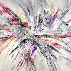 Large abstract painting 57.9 &quot; x 41.3 &quot;. Original XL Acrylic on canvas, black and white, contemporary artwork by the artist  Peter Nottrott.