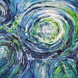Extra large abstract painting on canvas 94.5 inches x 59.1 inches. Oversized artwork, original handmade by the Peter Nottrott.