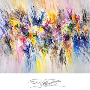 Dreamy contemporary artwork, 59.1&quot; x 39.4&quot;. Large abstract painting, acrylic on canvas expressionism art by artist Peter Nottrott.