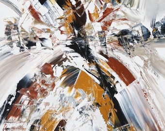 Groot abstract schilderij 61,0 "x 33,5" Origineel acryl van de kunstenaar Peter Nottrott in hoog formaat