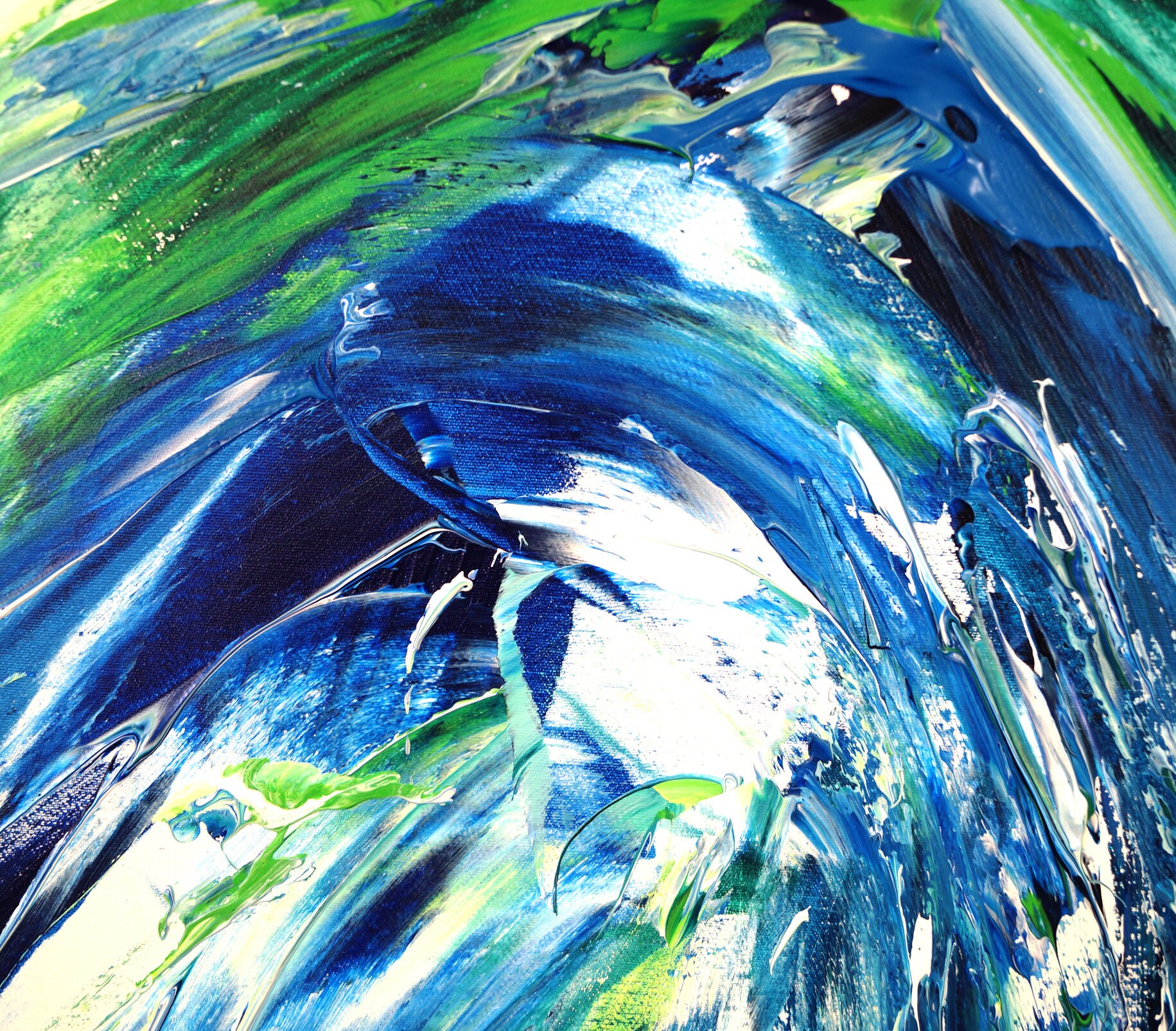 Blau grünes modernes Gemälde 155 cm x 105 cm. Original Acryl | Etsy