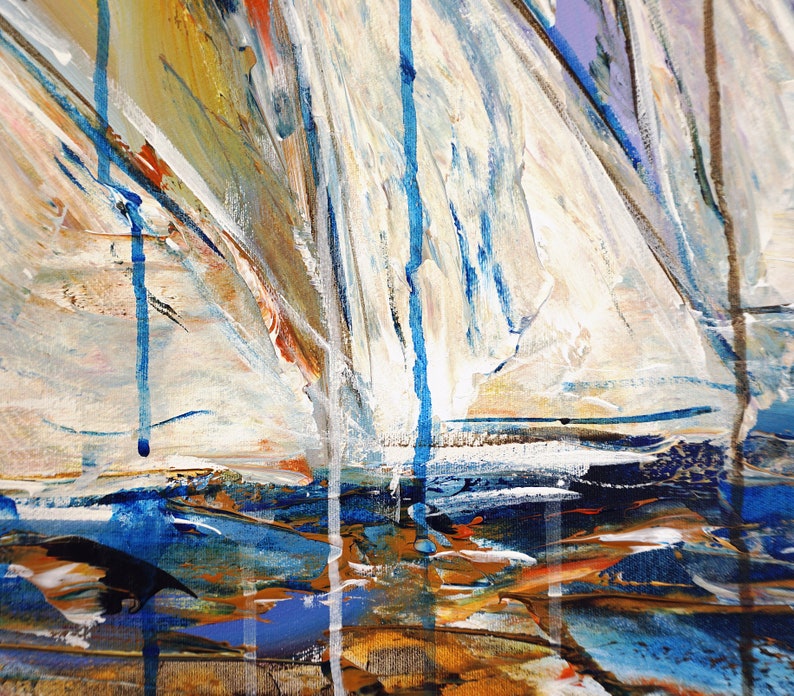 Stormy Sailing Regatta M 1, maritime artwork, vibrant sailing original by Peter Nottrott image 8