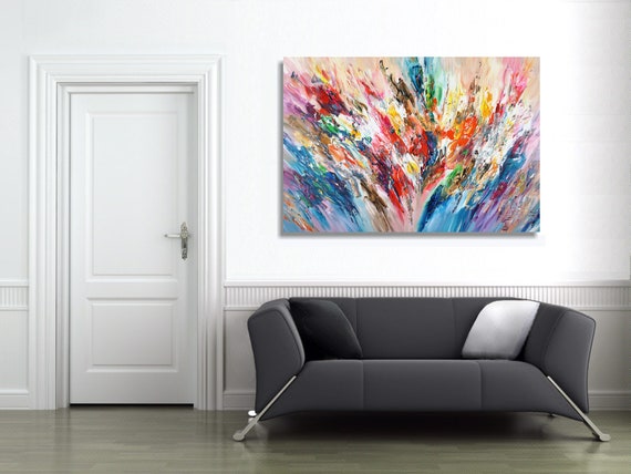 ①Art  / オリジナル アート 抽象画 Fiesta】 41×41cm #abstractart #抽象画 #dutchpour #ダッチ