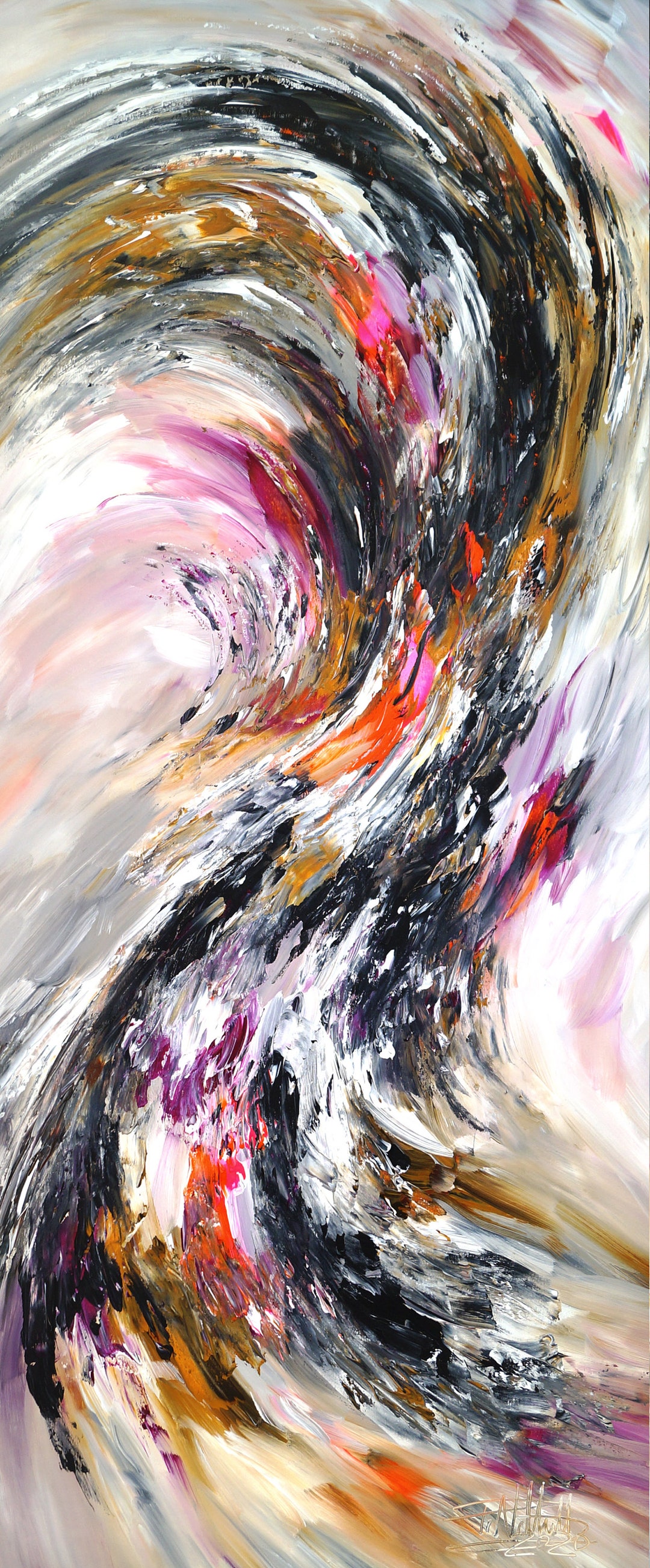 78.8 x 32.7 インチのエレガントな大型抽象画。ピーター ノットロット