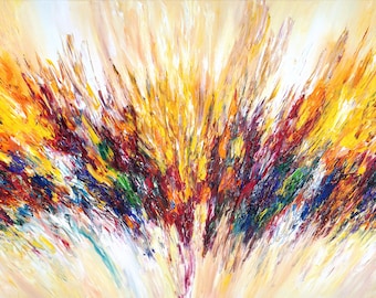 Positieve energie L 1 / Olieverf op doek, abstract origineel van de kunstenaar Peter Nottrott