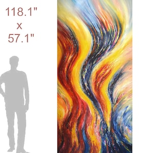 118.1&quot; x 57.1 &quot; XL Large Abstract Painting Original XL Acrylic Canvas Big Size Abstrakt Großes Gemälde ,UNSTRETCHED! by Peter Nottrott