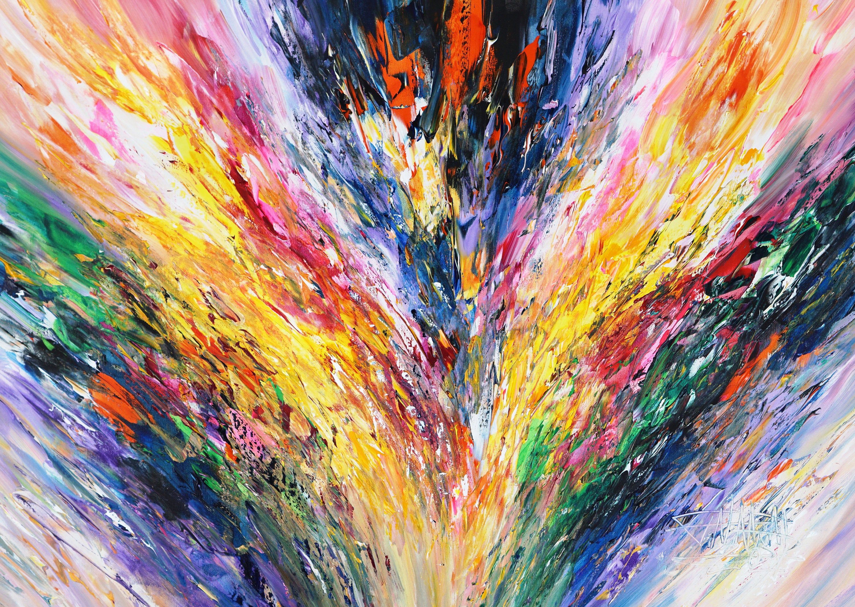 絵画 抽象画『Rhythm』 抽象画10 “Deep blue and light.” S8号(45.5×45.5cm) | yk3art