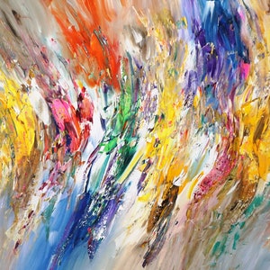 Summer Symphony L 2, large abstract painting. 61.0 &quot; x 33.5 &quot;. Colorful, modern original, contemporary art by the artist Peter Nottrott