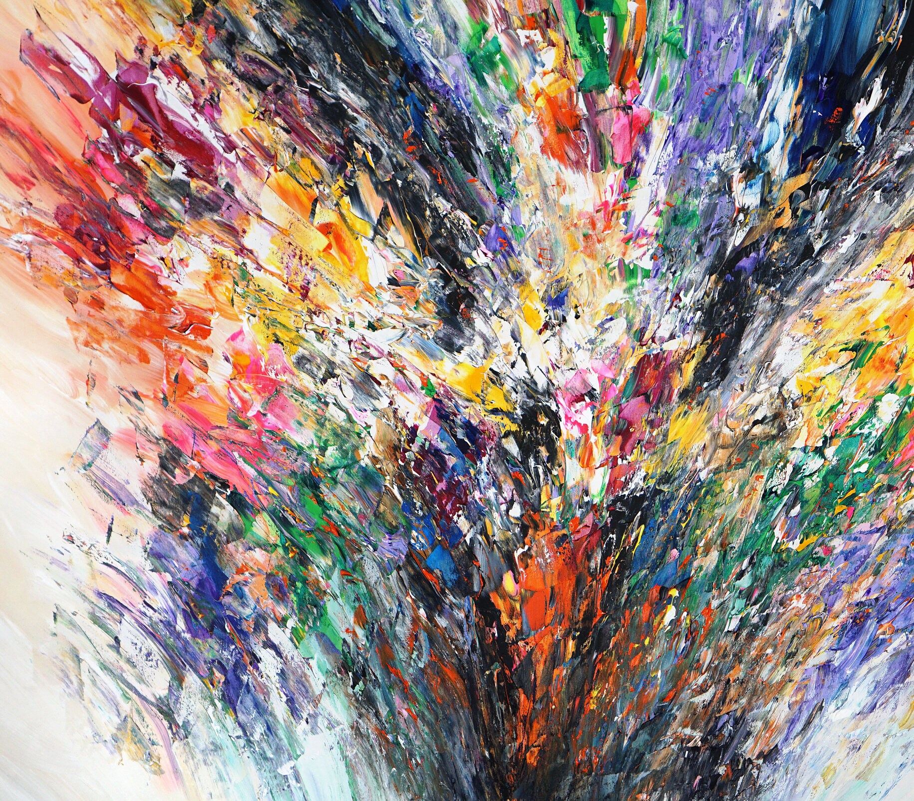 素晴らしい抽象的でカラフルな絵画 61.0 x 41.3 インチ、キャンバスに