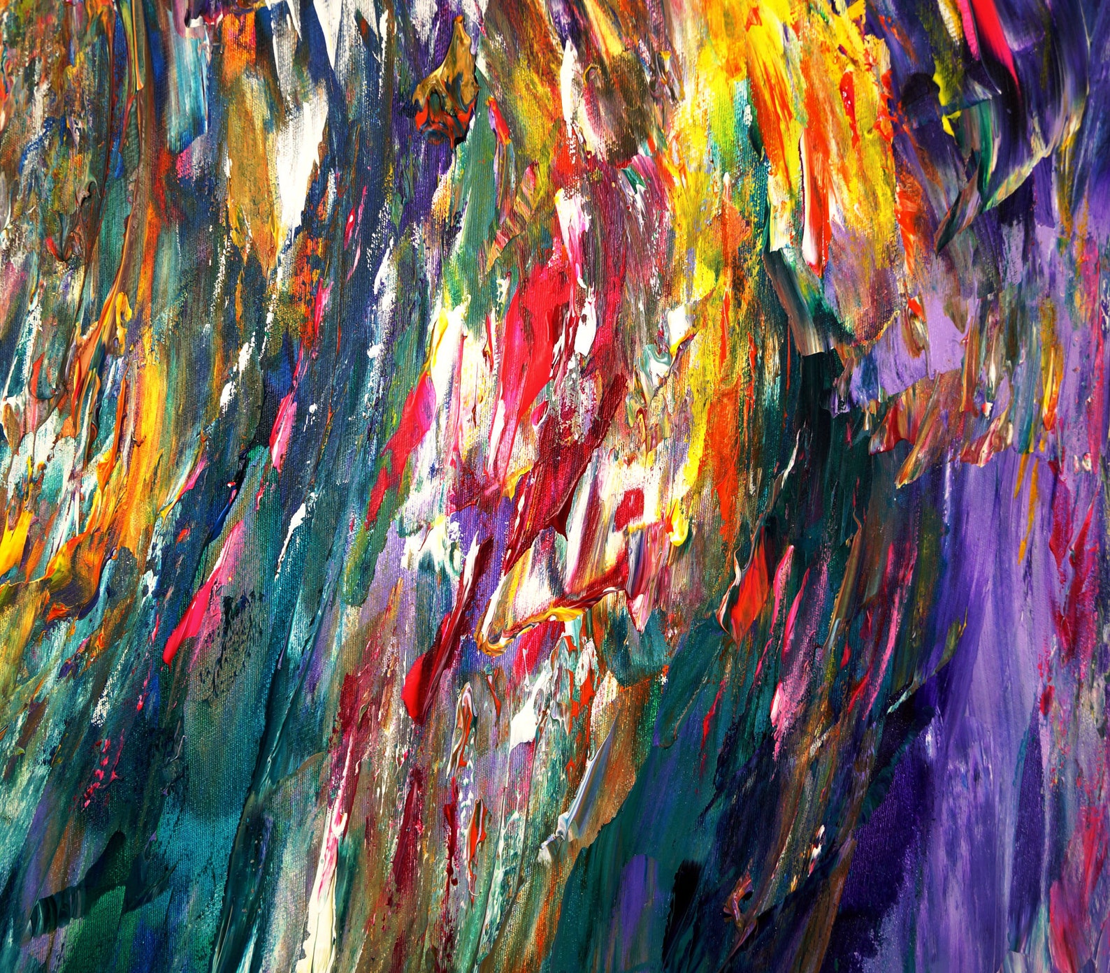 Colorful Intense Abstract Painting 61.0 X 31.5 - Etsy