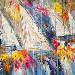 Colorful vibrant sailing regattga, available