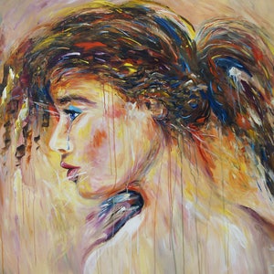 woman head artwork in portrait, for sale