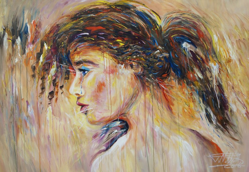 woman head artwork in portrait, for sale