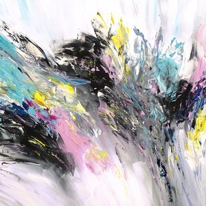 Soft, bright contemporary artwork, 78.8 &quot; x 28.7 &quot; . Elegant, large, abstract painting. Acrylic on canvas by the artist Peter Nottrott