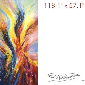 118.1&quot; x 57.1 &quot; XL Large Abstract Painting Original XL Acrylic Canvas Big Size Abstrakt Großes Gemälde ,UNSTRETCHED! by Peter Nottrott