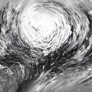 Black And White XL 2, is a large abstract painting, 61.0" x 39.4", original acrylic on canvas,  expressionism art by Peter Nottrott.
