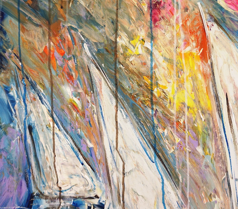 Stormy Sailing Regatta M 1, maritime artwork, vibrant sailing original by Peter Nottrott image 9