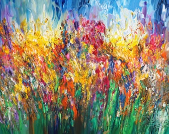 Sunny Summer Day XL 16 is an expressive, modern and vivid painting. Acrylic original by the artist Peter Nottrott