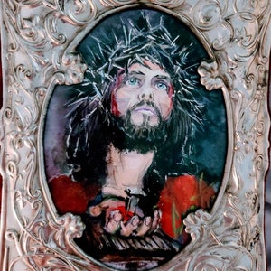 Original watercolor portrait of Christ "Crown of Thorns"