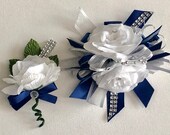 Wrist corsage/prom wrist corsage/ navy blue and Gray wrist corsage/ Prom wrist Corsage/ navy blue wrist corsage Il_170x135