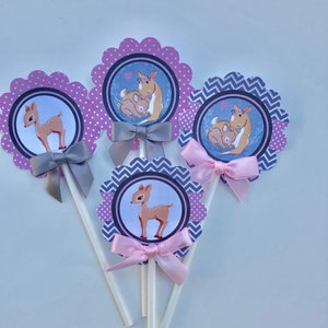 Deer  cupcake toppers/ Deer baby shower/ woodland cupcake toppers/ Deer baby shower cupcake toppers