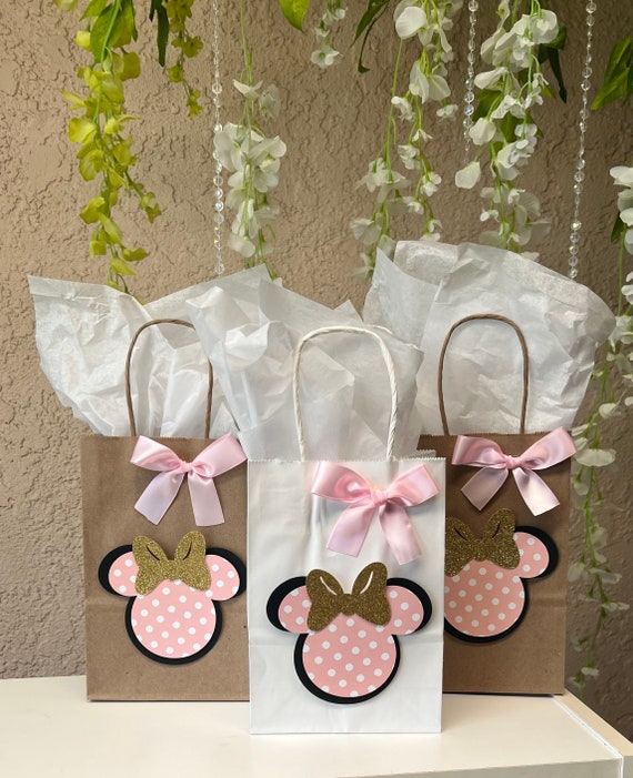 Minnie party favor /Minnie Favor Bags/black and light pink favor bags/ baby shower favor bags/ Minnie mouse theme / Favor bags Il_570xn