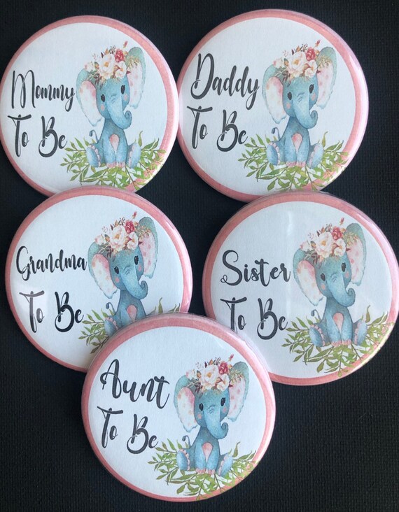 Mommy to be/ baby shower/pin backbutton/ Button/ pin/ elephant theme/ elephant pin button/ elephant baby shower/ elephant/ baby shower Il_570xn