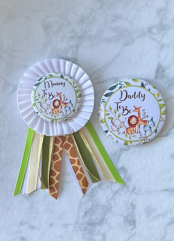 safari/pins buttons/Mommy to be button/ elephant button/ Baby shower