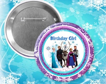 Frozen princess/Frozen theme/frozen birthday/birthday girl/ pins buttons/ wintertheme/ princess elsa/frozen pins buttons