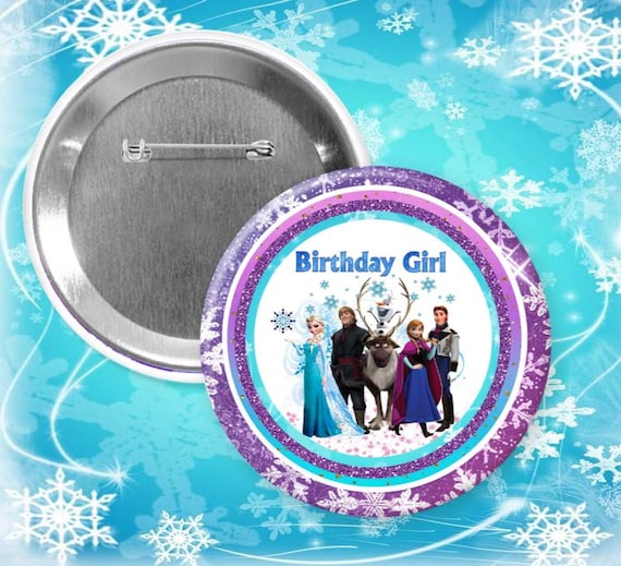 Frozen princess/Frozen theme/frozen birthday/birthday girl/ pins buttons/ wintertheme/ princess elsa/frozen pins buttons Il_570xn