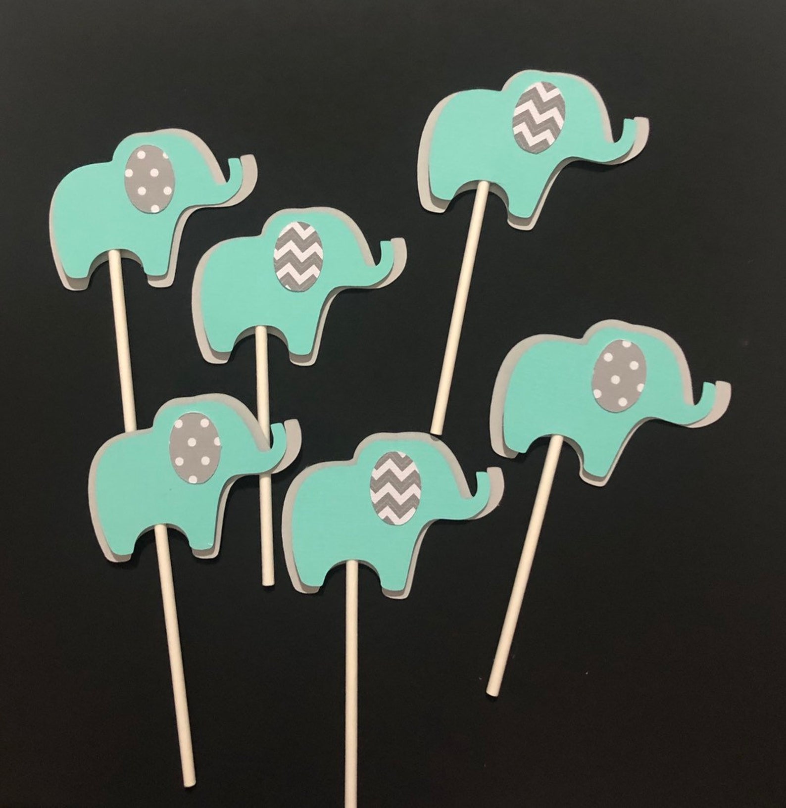 Elephant Cupcake Toppers/ Elephant Baby Shower/ Elephant Etsy