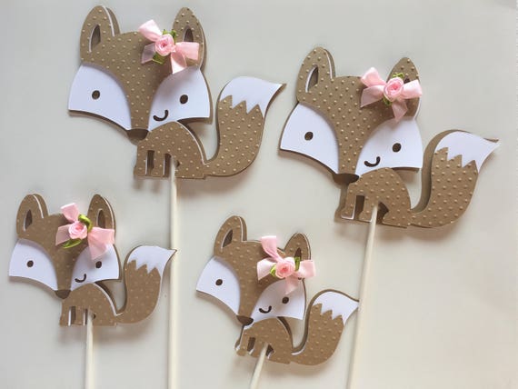 Woodland Baby Shower Fox Centerpieces Stick Woodland Etsy