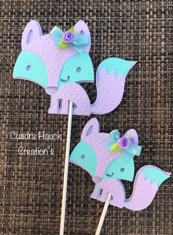 Fox Baby Showe Fox Centerpieces Stick Fox Theme Fox Lavender And